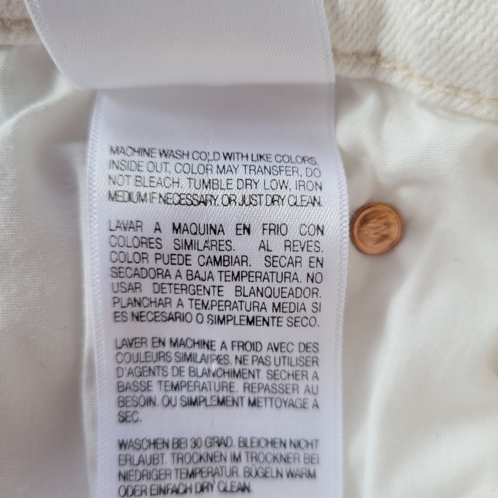 MOTHER Cropped Jeans in White with Red Accent - Picture 12 of 15